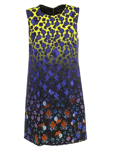 womens blue versace printed dress|Versace floral dress.